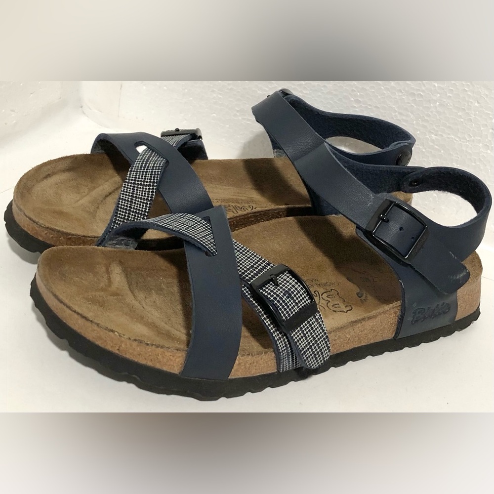 Birkenstock Blue and Plaid Sandals